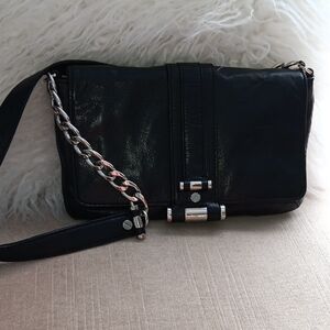 Michael Kors Black Leather Chain-Accent  Bag